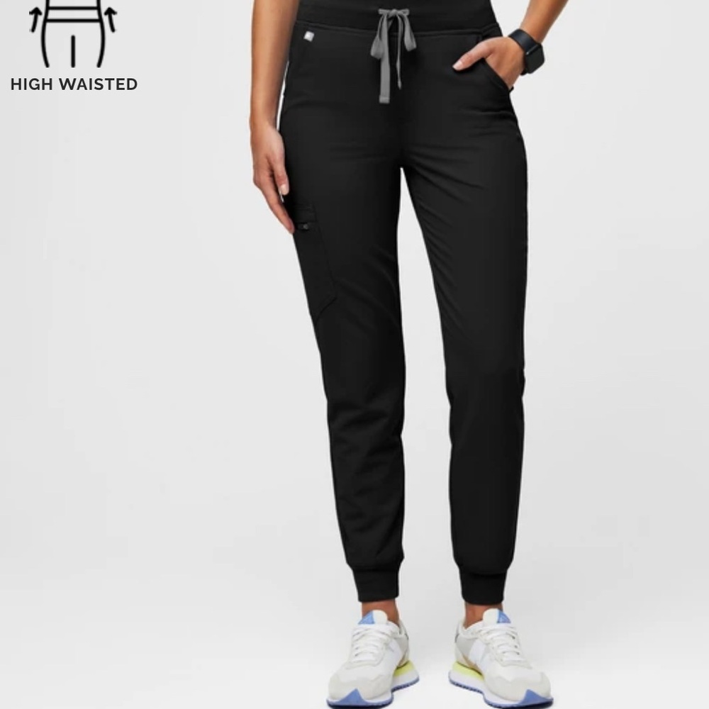 Figs Black Zamora high waisted scrub pant